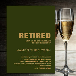 Pensioenpartij Modern Simple Green en Gold Kaart