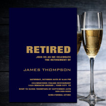 Pensioenpartij Modern Simple Navy Blue en Gold