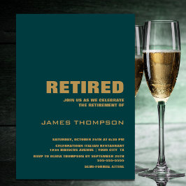 Pensioenpartij Moderne Eenvoudige Blauwgroen en go Kaart