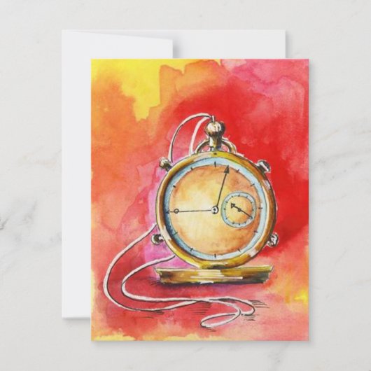 Pensioenpartij nodigt Gold Pocket Watch uit! Kaart (Voorkant)