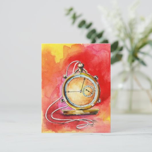 Pensioenpartij nodigt Gold Pocket Watch uit! Kaart (Staand voorkant)