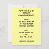 Pensioenpartij nodigt Gold Pocket Watch uit! Kaart (Achterkant)