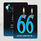 Pensioenpartij op 66-jarige leeftijd Uitnodiging (Voorkant / Achterkant)