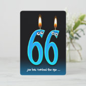 Pensioenpartij op 66-jarige leeftijd Uitnodiging (Staand voorkant)