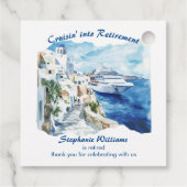 Pensioenpartij op cruisebestemming Griekenland Bedankjes Labels (Achterkant)