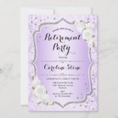Pensioenpartij - Paarse zilverwitte rozen Kaart (Voorkant)
