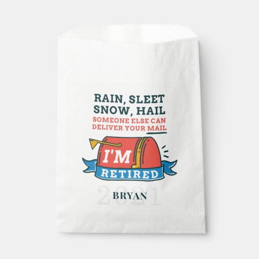 Pensioenpartij postpostale werknemers in ruste bedankzakje (Voorkant)