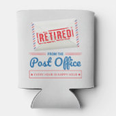 Pensioenpartij postpostale werknemers in ruste blikjeskoeler (Achterkant)