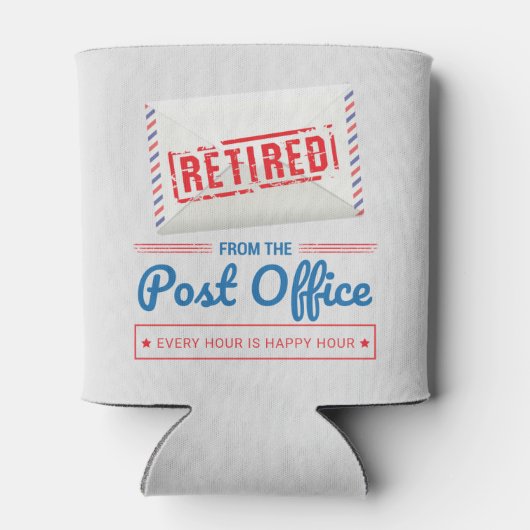 Pensioenpartij postpostale werknemers in ruste blikjeskoeler (Achterkant)