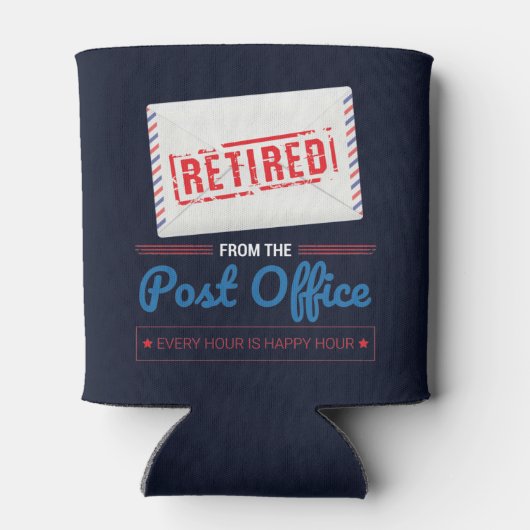 Pensioenpartij postpostale werknemers in ruste blikjeskoeler (Achterkant)