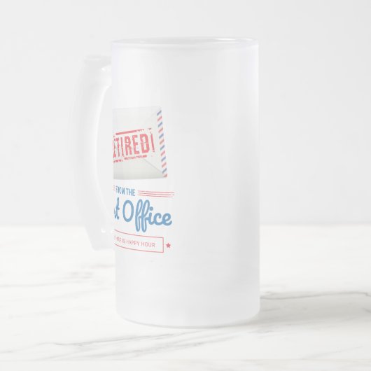 Pensioenpartij postpostale werknemers in ruste matglas bierpul (Voorkant links)