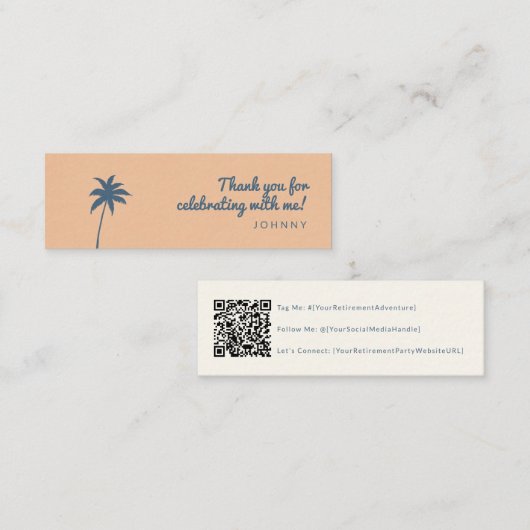 Pensioenpartij QR-code Social Media Card Mini Visitekaartje (Voorkant / Achterkant)