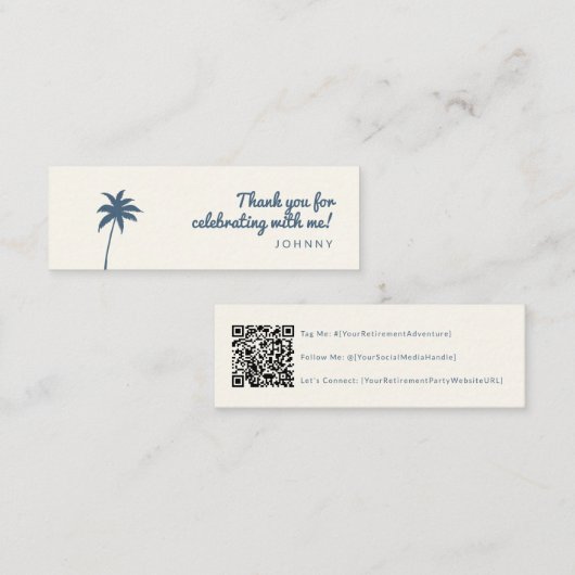 Pensioenpartij QR-code Social Media Card Mini Visitekaartje (Voorkant / Achterkant)