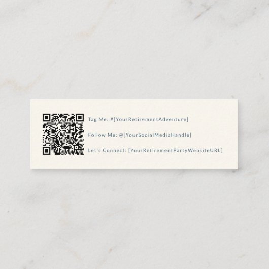 Pensioenpartij QR-code Social Media Card Mini Visitekaartje (Achterkant)