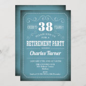 Pensioenpartij - Retro Blue White Kaart (Voorkant / Achterkant)