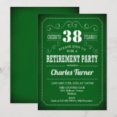 Pensioenpartij - Retro Green White Kaart (Voorkant / Achterkant)