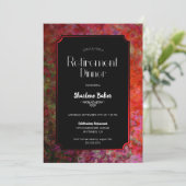 Pensioenpartij Rood en zwart diner Kaart (Staand voorkant)