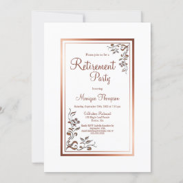 Pensioenpartij Roos Gold Floral Border Kaart