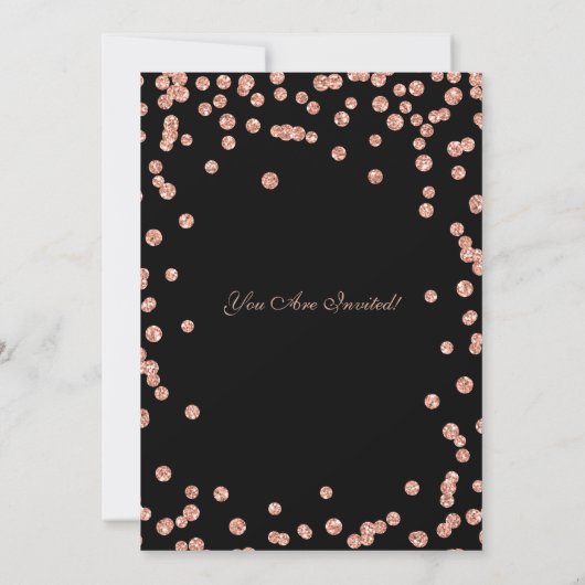 Pensioenpartij Roos Gold Glitter Confetti Kaart (Achterkant)