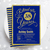 Pensioenpartij - Royal Blue Gold Invitation Kaart