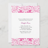 Pensioenpartij Roze Modern en Floral Invite Kaart (Voorkant)