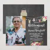 Pensioenpartij Rustic Jars Chalk Floral Foto Kaart (Voorkant / Achterkant)