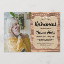 Pensioenpartij Rustic Remoe Wood Burlap Foto Kaart