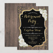 Pensioenpartij - Rustige houtwitte rozen Kaart (Voorkant / Achterkant)