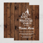 Pensioenpartij Rustige in ruste houtwijn Uitnodigi Kaart (Voorkant / Achterkant)
