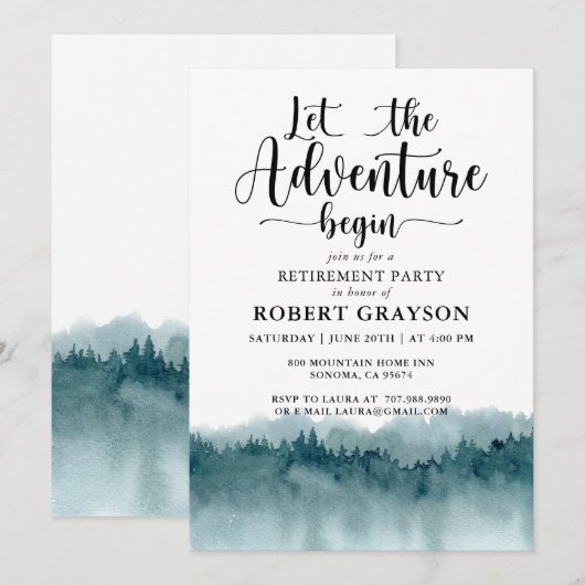 Pensioenpartij Rustisch bosgebergte Kaart (Voorkant / Achterkant)