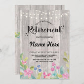 Pensioenpartij Rustisch in ruste hout Kaart (Voorkant / Achterkant)