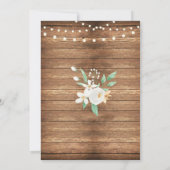 Pensioenpartij Rustische Witte Bloemen Hout Burlap Kaart (Achterkant)