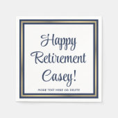 Pensioenpartij Simple Navy Blue, White & Gold Servet (Voorkant)