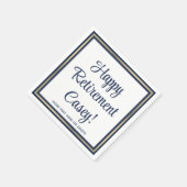 Pensioenpartij Simple Navy Blue, White & Gold Servet (Hoek)