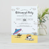 Pensioenpartij | Snoopy & Woodstock op het strand Kaart (Staand voorkant)
