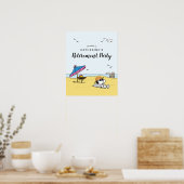 Pensioenpartij | Snoopy & Woodstock op het strand Poster (Keuken)