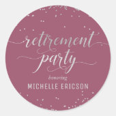 Pensioenpartij sticker Elegant Silver, roze (Voorkant)