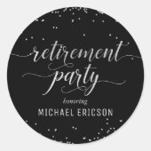 Pensioenpartij sticker Elegant Silver, zwart (Voorkant)