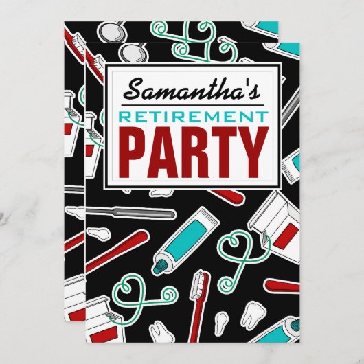 Pensioenpartij tandheelkundige verzorger/tandarts kaart (Voorkant / Achterkant)