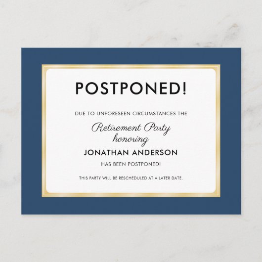 Pensioenpartij uitgesteld briefkaart (Voorkant)