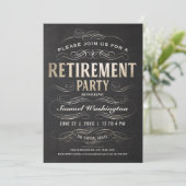 Pensioenpartij Uitnodigingen Gold Foil Scrollwork (Staand voorkant)