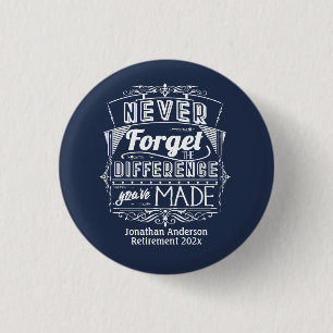 Pensioenpartij vergeet nooit ronde button 3,2 cm