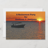 Pensioenpartij Vist boot bij Oranje zonsondergang Kaart (Voorkant)