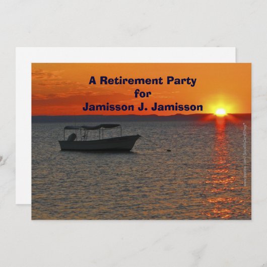 Pensioenpartij Vist boot bij Oranje zonsondergang Kaart (Voorkant / Achterkant)