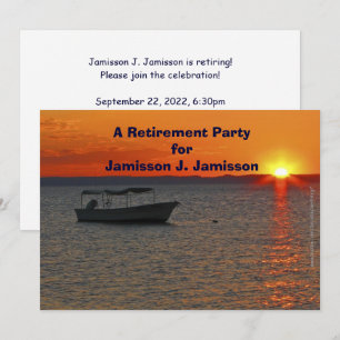 Pensioenpartij Vist boot bij Oranje zonsondergang Kaart