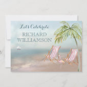 Pensioenpartij voor "beach Chairs" Kaart (Achterkant)