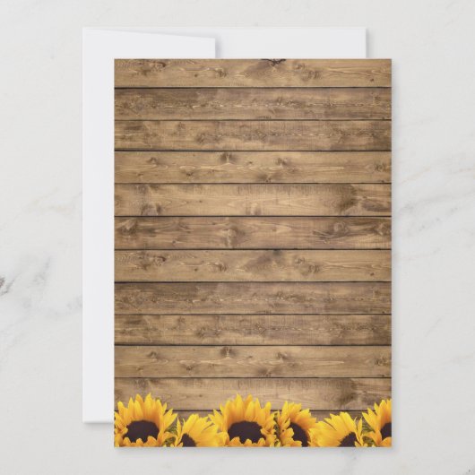 Pensioenpartij voor bonenkaas Rustische zonnebloem Kaart (Achterkant)