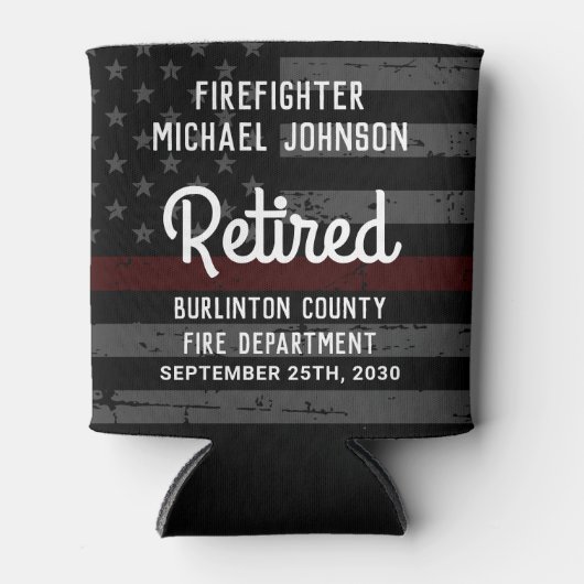 Pensioenpartij voor brandweermannen en -beren blikjeskoeler (Voorkant)