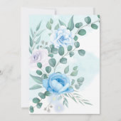 Pensioenpartij voor Elegant Blue Floral Waterverf Kaart (Achterkant)