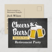Pensioenpartij voor kaas en bier uitnodiging briefkaart (Voorkant / Achterkant)
